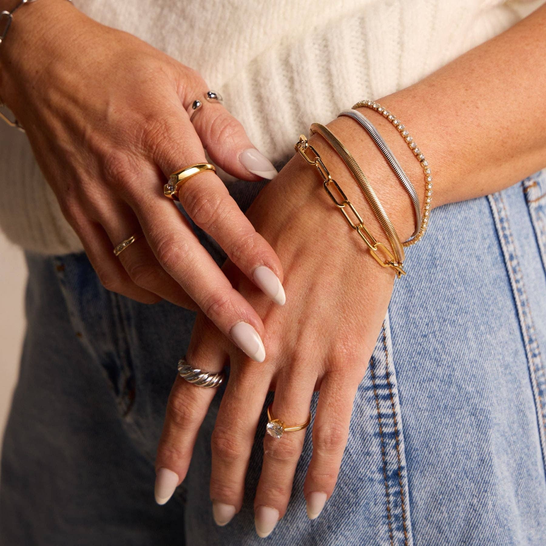 Gold Herringbone Bracelet