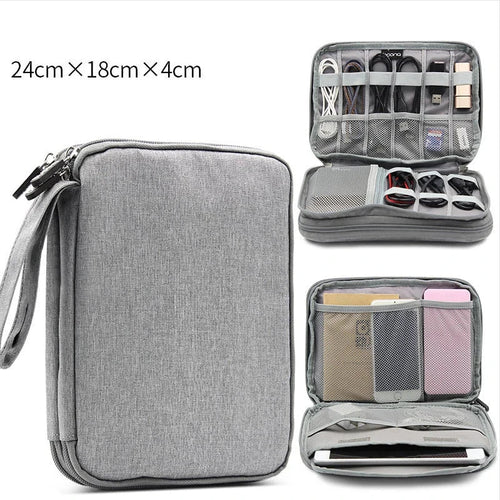 Accesorios digitales bolsa de acabado cargador de datos Cable de doble capa accesorios de viaje bolsa auriculares Usb Flash Drive organizar