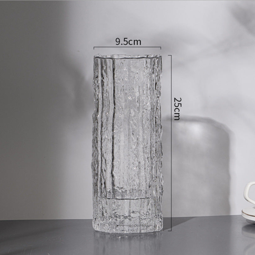 Nordic Light Luxury Simple Transparent Glass Vase Living Room Table Decorations Ornaments