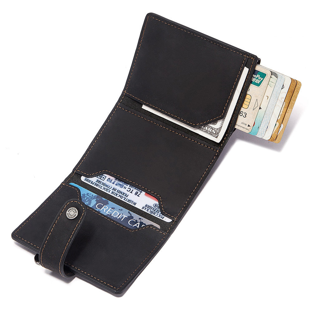 Coin Purse Metal Card Case Leather Card Sleeve ID Sleeve Leather Credit Card Holder