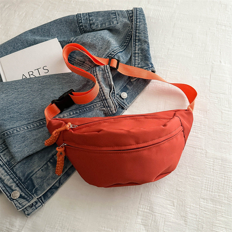 Crossbody bag women's casual bag canvas bag waist bag trendy sports chest bag