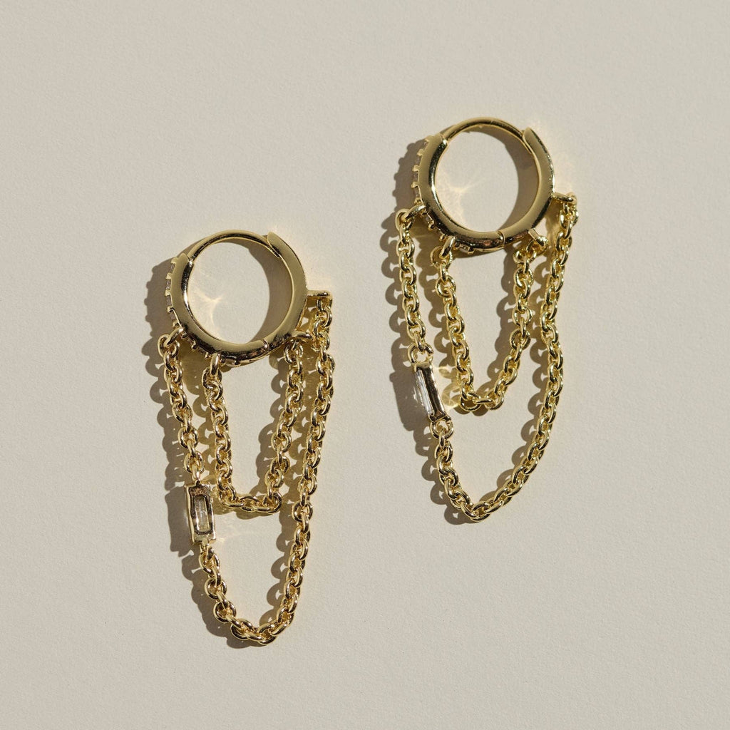 Gold Thea Chain Huggies