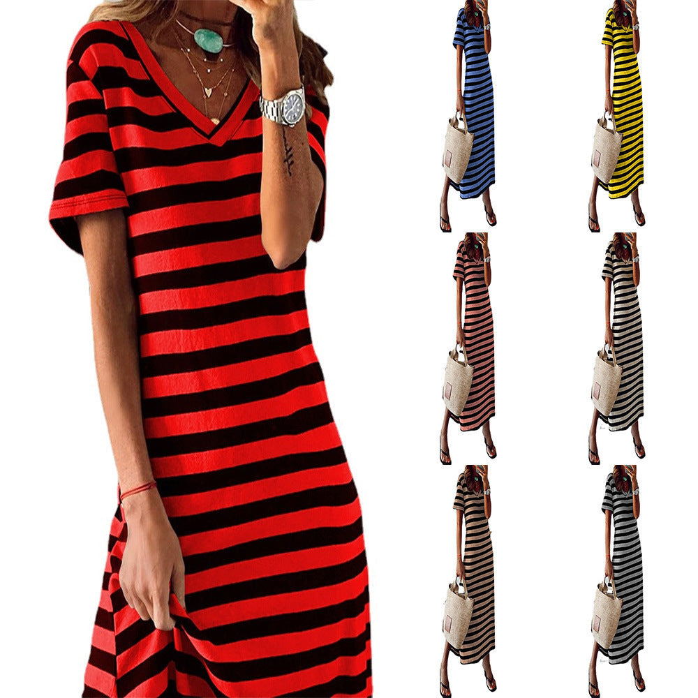 Women's Plus Size Printed Slit Loose Hem Dress