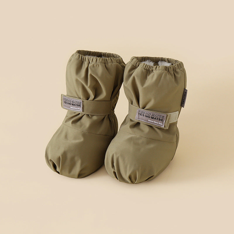 Children's Waterproof Cotton Shoes Cross-border European And American Winter Baby And Infant Ankle Sock Two-in-one Velvet Shoes Children's Shoes