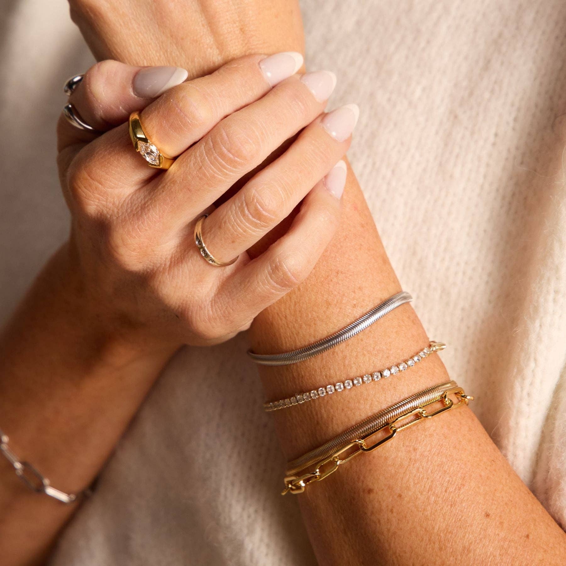 Gold Herringbone Bracelet