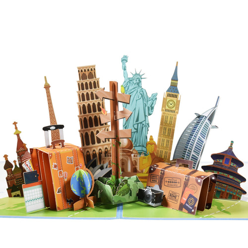 3D Three-dimensional Travel Card Handmade Card Paper Carving