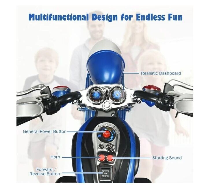 Harley Davidson Electric Child Motorcycle: Battery-Powered Ride-On Toy