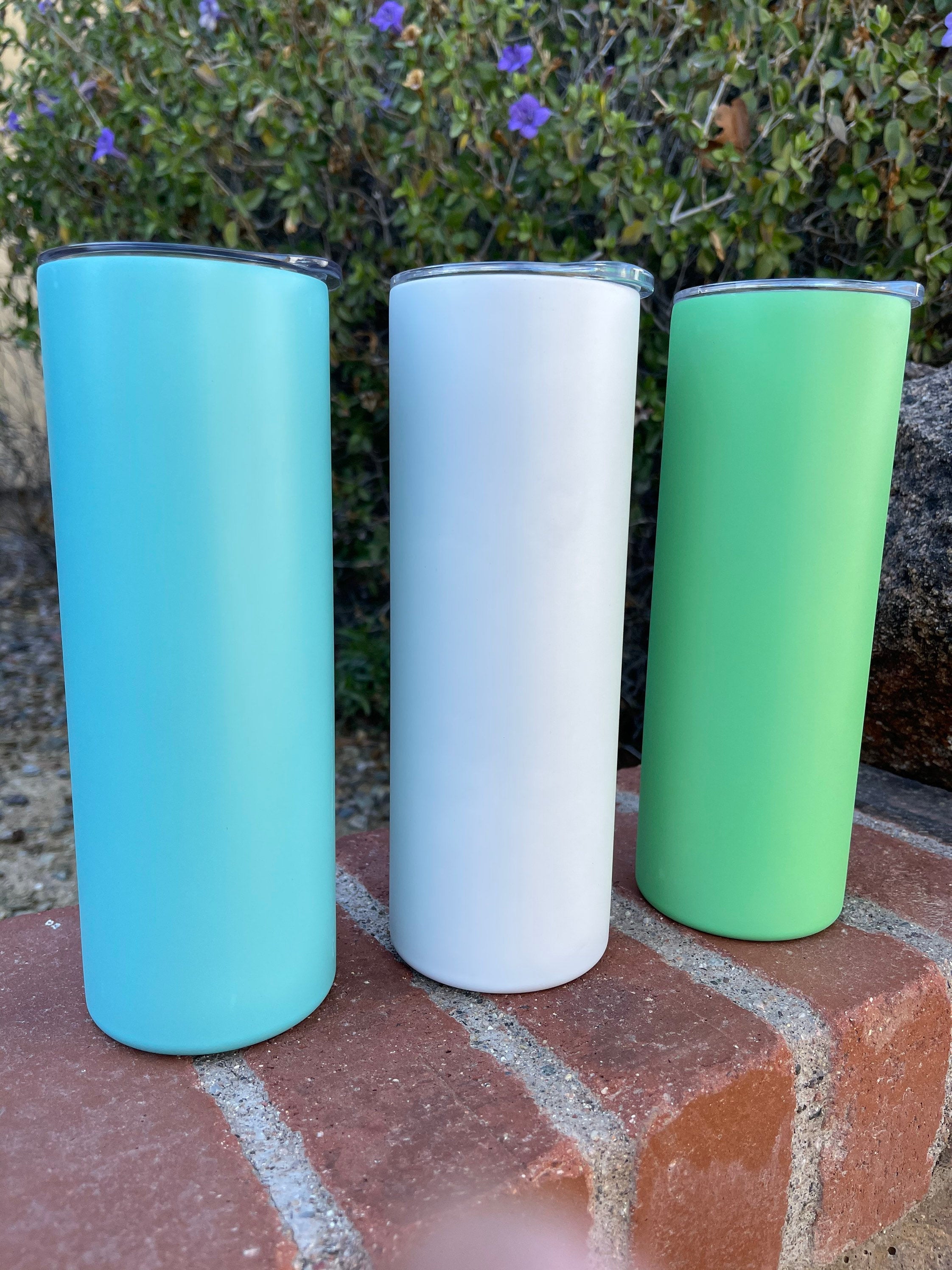 20oz Tumblers Glow in the Dark Blank White Red Coral Blue Green or Pink Stainless Sublimation Tumbler W/Straw, lid & Box