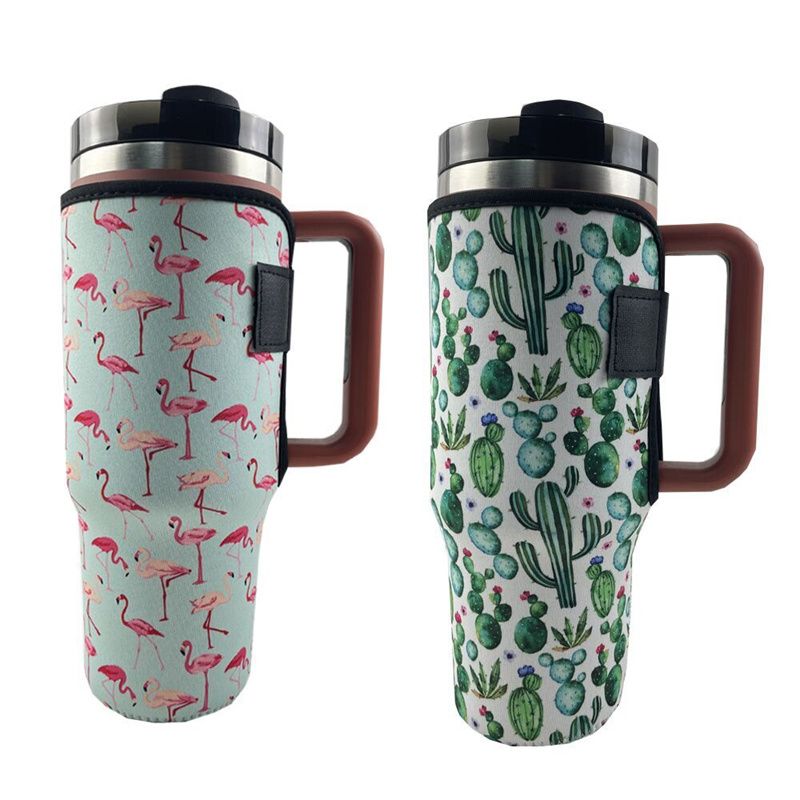 Sublimation Blank Neoprene 40oz tumbler tote pouch holder with adjustable strap