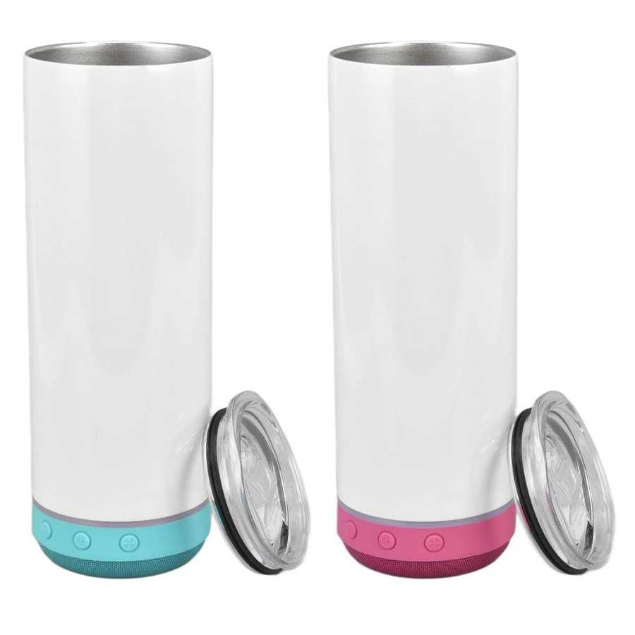 Bulk Pack 20oz Sublimation Bluetooth speaker tumbler. Music Tumblers W/ Lid, Speaker & Straw