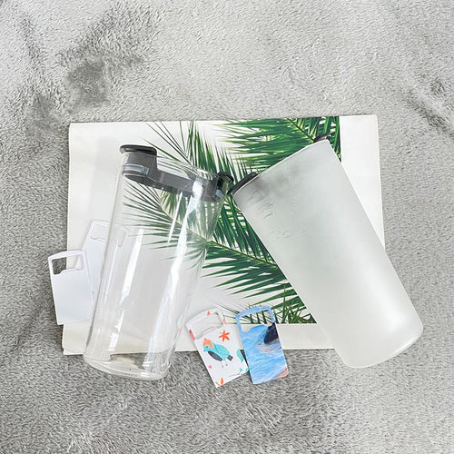20oz Sublimation Glass Mug With Sub bottle Opener Lids (Clear or Frosted)