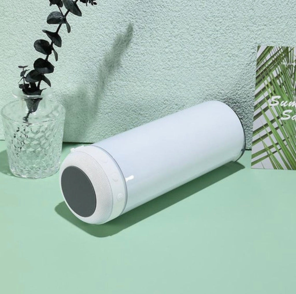Bulk Pack 20oz Sublimation Bluetooth speaker tumbler. Music Tumblers W/ Lid, Speaker & Straw