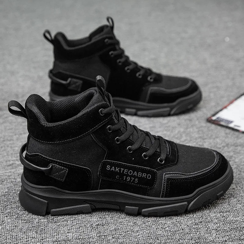 Martin boots men's autumn new style British style workwear boots fashionable men's casual mid top boots