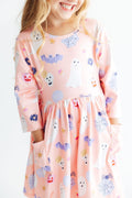 Spooky Sweetheart 3/4 Sleeve Pocket Twirl Dress