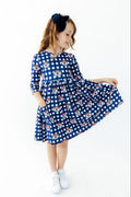Auburn Plaid Aubie 3/4 Sleeve Pocket Twirl Dress