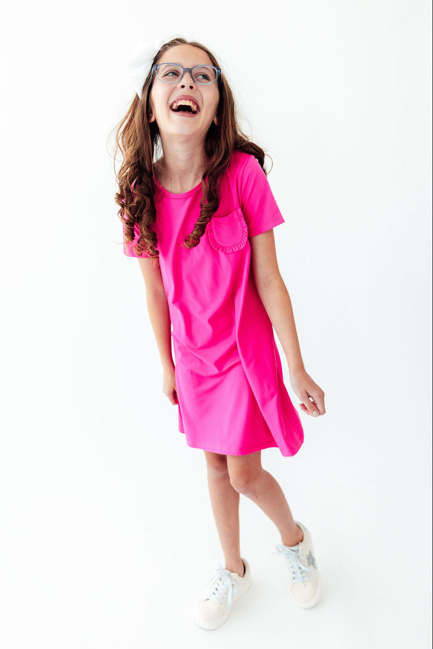 Hot Pink T-Shirt Dress