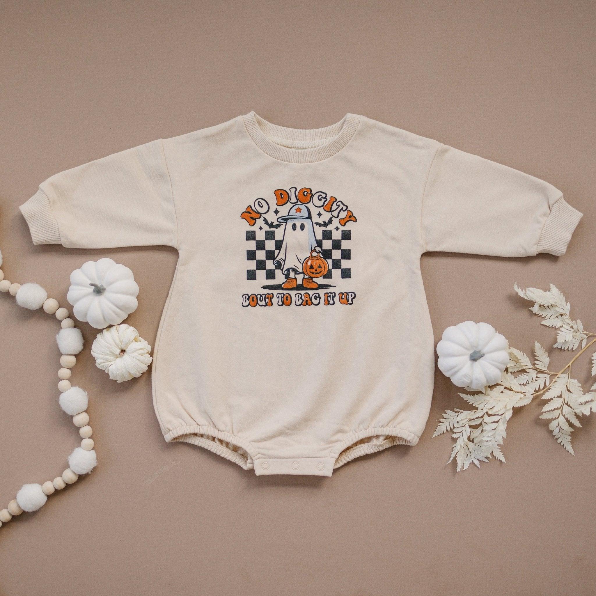 No Diggity Bout to Bag It Up Organic Cotton Sweatshirt Romper