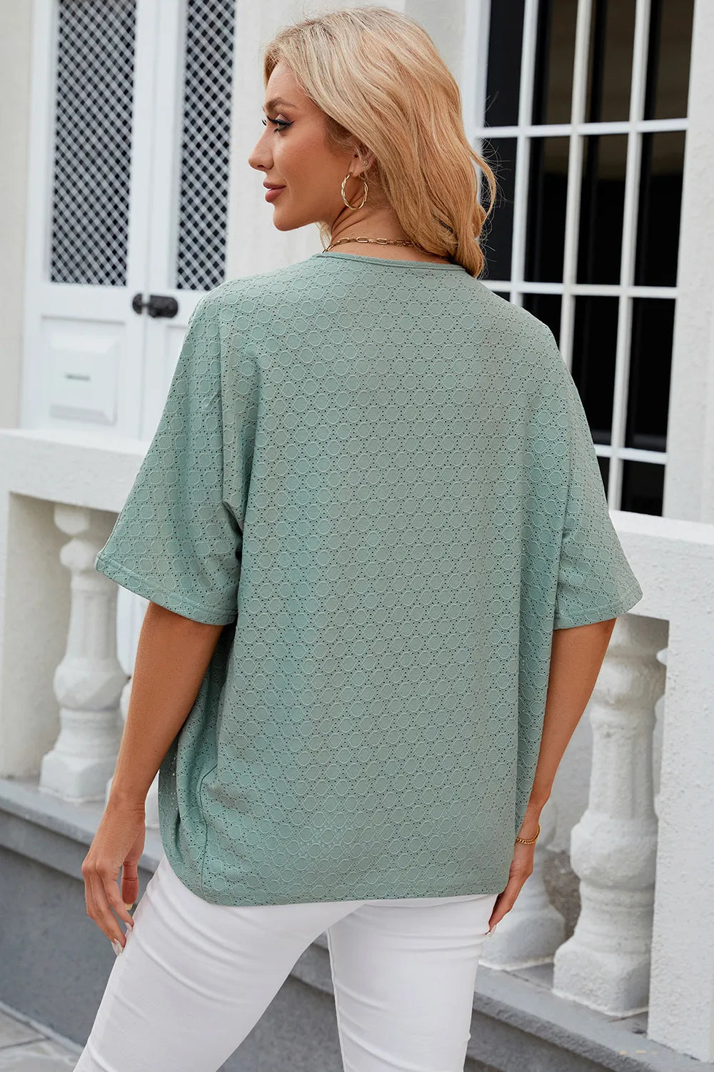 Solid color mid sleeved cardigan knitted cardigan jacket air-conditioned sweater