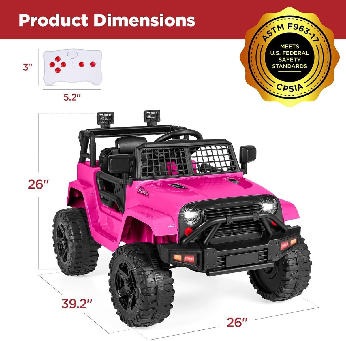 12V Kids Ride-On Truck Car with Parent Remote Control