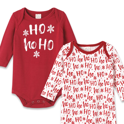 Baby Set-of-2 Christmas Bodysuits - Bamboo & Cotton